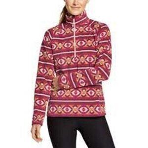 Eddie Bauer Quest 1/2 Zip Fleece Aztec Print Mock Neck Pullover Size T2XL